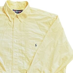 Ralph Lauren Big Shirt Yellow Oxford Button Down Long Sleeve Men's L